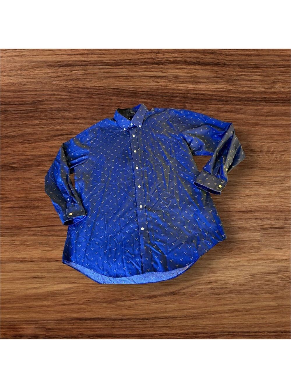 Lands End Holly Jolly Dress Shirt-17.5